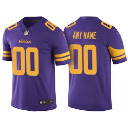 Men's Minnesota Vikings Customized Purple Color Rush NFL Stitched Limited Jersey
