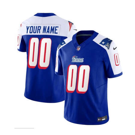 Men's New England Patriots Active Player Custom Blue/White 2023 F.U.S.E. Throwback Limited Stitched Football Jersey