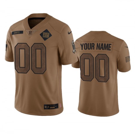 Men's New York Giants Active Player Custom 2023 Brown Salute To Setvice Limited Stitched Football Jersey