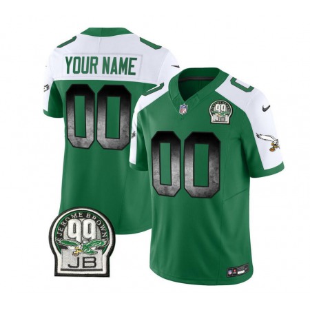 Men's Philadelphia Eagles Active Player Custom Green/White 2023 F.U.S.E. Throwback Vapor Untouchable Limited Stitched Football Jersey