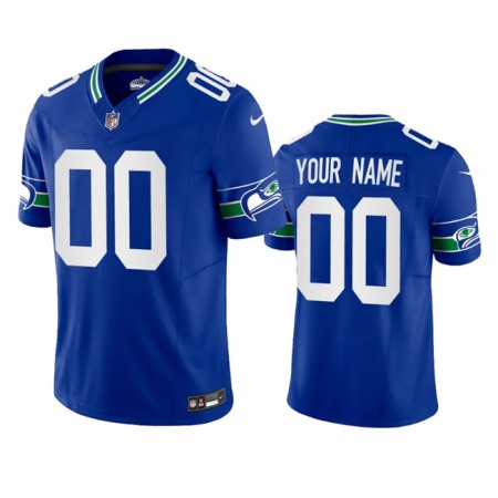 Men's Seattle Seahawks Active Player Custom Royal 2023 F.U.S.E. Vapor Limited Throwback Stitched Jersey
