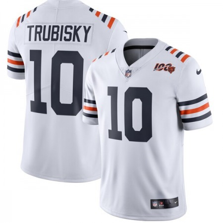 Youth Chicago Bears #10 Mitchell Trubisky White 2019 100th Season Limited Stitched NFL Jersey