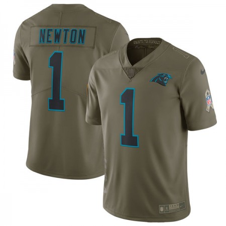 Youth Nike Carolina Panthers #1 Cam Newton Olive Salute To Service Limited Stitched NFL Jersey