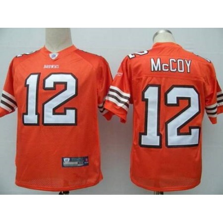 Browns #12 Colt McCoy Orange Stitched Youth NFL Jersey