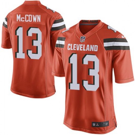 Nike Browns #13 Josh McCown Orange Alternate Youth Stitched NFL New Elite Jersey