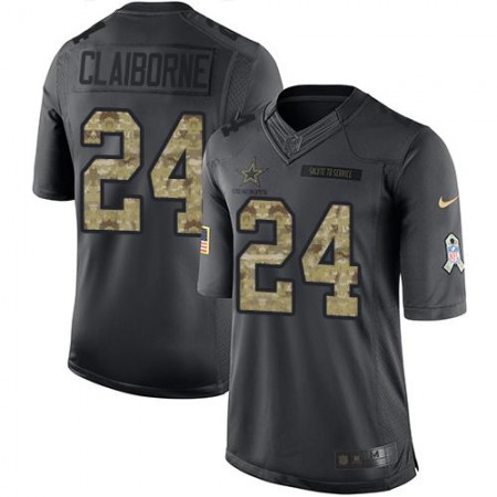 Nike Cowboys #24 Morris Claiborne Black Youth Stitched NFL Limited 2016 Salute to Service Jersey
