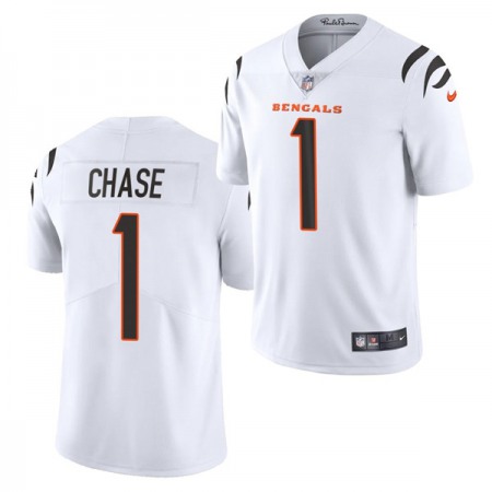 Youth Cincinnati Bengals #1 Ja'Marr Chase 2021 NFL Draft White Vapor Untouchable Limited Stitched Jersey