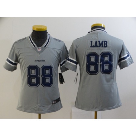 Youth Dallas Cowboys #88 CeeDee Lamb Gray Vapor Untouchable Limited Stitched Jersey