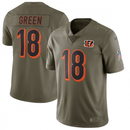 Youth Nike Cincinnati Bengals #18 A.J. Green Olive Salute To Service Limited Stitched NFL Jersey