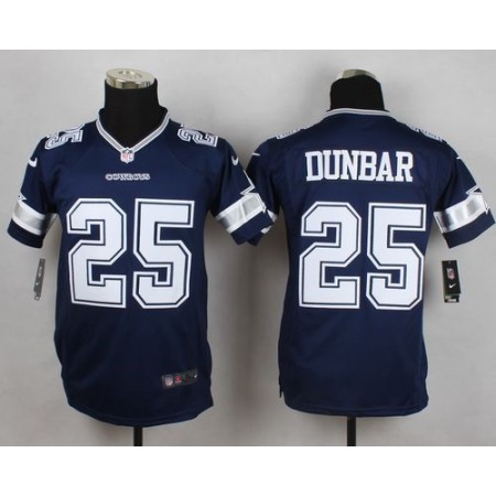 Nike Cowboys #25 Lance Dunbar Navy Blue Team Color Youth Stitched NFL Elite Jersey