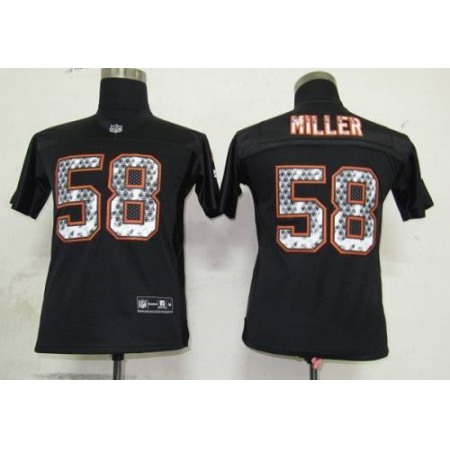 Sideline Black United Broncos #58 Von Miller Black Stitched Youth NFL Jersey