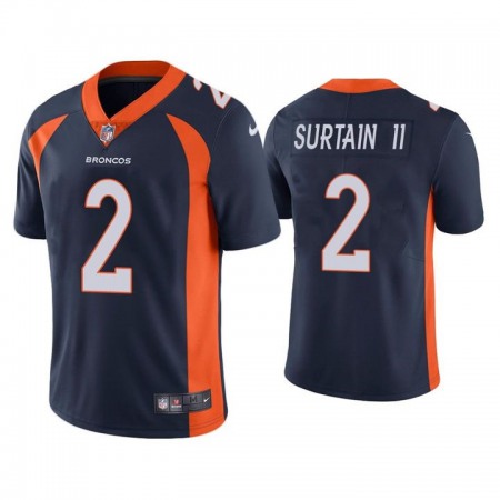 Youth Denver Broncos #2 Patrick Surtain II 2021 NFL Draft Black Vapor Untouchable Limited Stitched Jersey