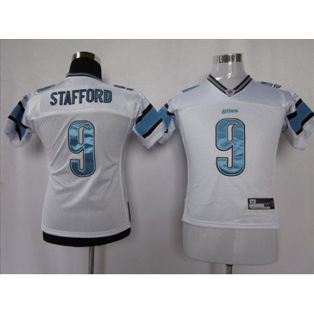 Lions #9 Matthew Stafford White EStitched Youth NFL Jersey