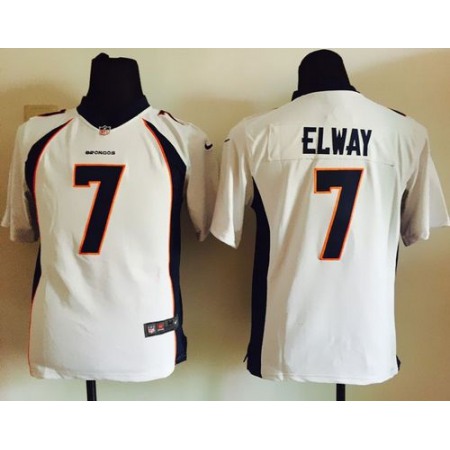 Nike Broncos #7 John Elway White Youth Stitched NFL New Elite Jersey