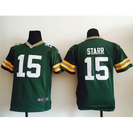 Nike Packers #15 Bart Starr Green Team Color Youth Stitched NFL Elite Jersey