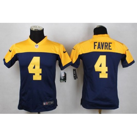 Nike Packers #4 Brett Favre Navy Blue Alternate Youth Stitched NFL New Elite Jersey