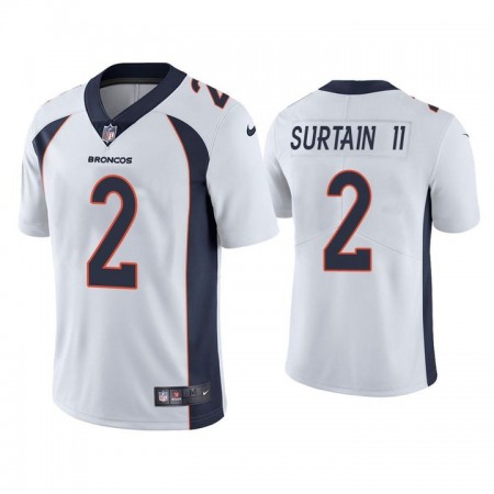 Youth Denver Broncos #2 Patrick Surtain II 2021 NFL Draft White Vapor Untouchable Limited Stitched Jersey