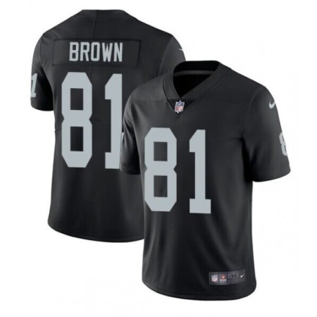 Youth Las Vegas Raiders #81 Tim Brown Black Vapor Untouchable Limited Stitched Jersey