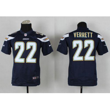 Nike Chargers #22 Jason Verrett Navy Blue Team Color Youth Stitched NFL New Elite Jersey