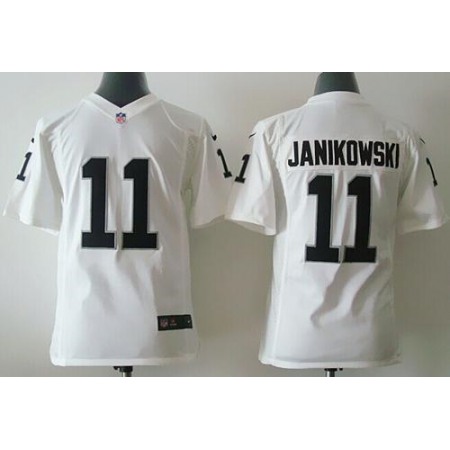 Nike Raiders #11 Sebastian Janikowski White Youth Stitched NFL Elite Jersey