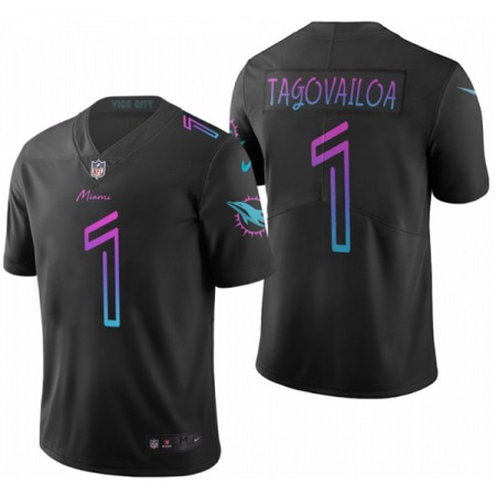 Youth Miami Dolphins #1 Tua Tagovailoa Black Limited Stitched Jersey
