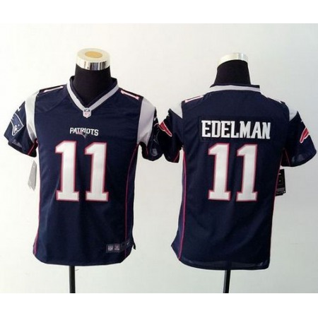 Nike Patriots #11 Julian Edelman Navy Blue Team Color Youth Stitched NFL New Elite Jersey