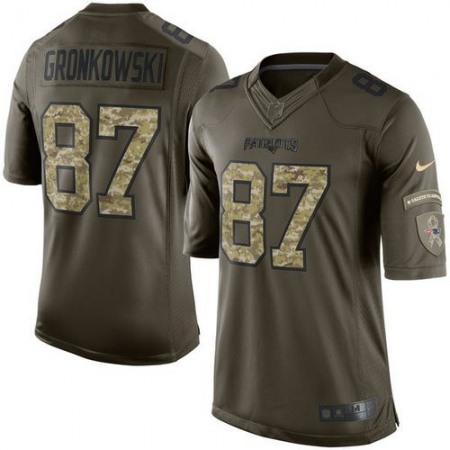 Nike Patriots #87 Rob Gronkowski Green Youth Stitched NFL Limited Salute to Service Jersey