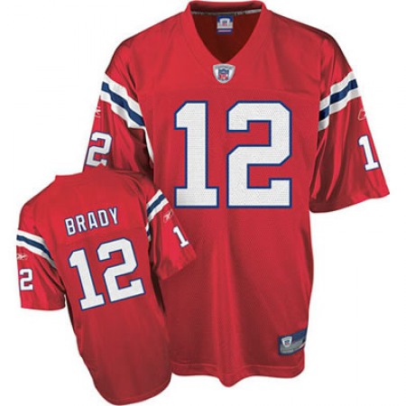 Patriots #12 Tom Brady Red Stitched Youth NFL Jersey