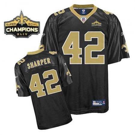 Saints #42 Darren Sharper Black Super Bowl XLIV 44 Champions Stitched Youth NFL Jersey