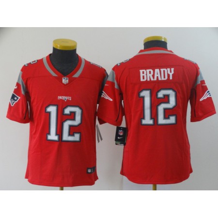 Youth New England Patriots #12 Tom Brady 2019 Red Inverted Legend Stitched NFL Jersey