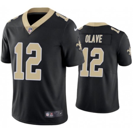 Youth New Orleans Saints #12 Chris Olave Black Vapor Untouchable Limited Stitched Jersey