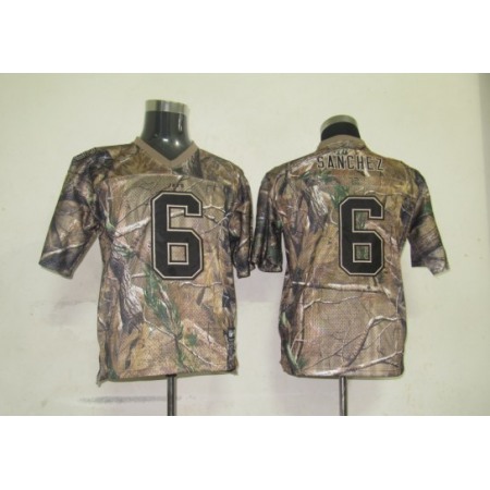 Jets #6 Mark Sanchez Camouflage Stitched Realtree Collection Youth NFL Jersey