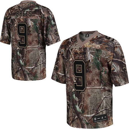 Saints #9 Drew Brees Camouflage Stitched Realtree Collection Youth NFL Jersey