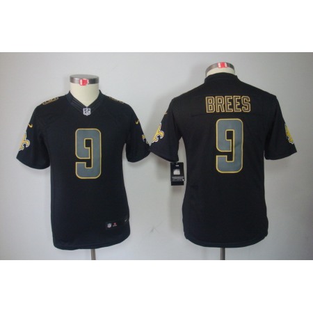 Youth New Orleans Saints #9 Drew Brees Black 2018 Impact Limited Stitched NFL Jersey