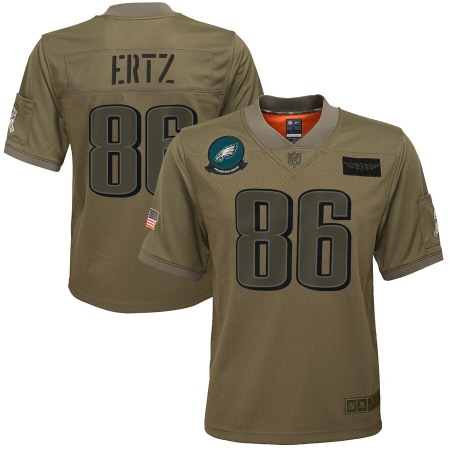 Youth Philadelphia Eagles #86 Zach Ertz 2019 Camo Salute To Service Stitched NFL Jersey