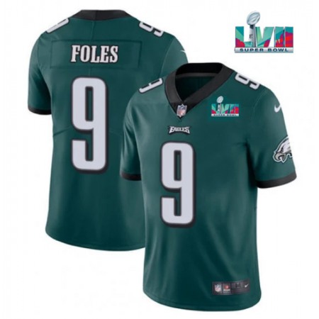Youth Philadelphia Eagles #9 Nick Foles Green Super Bowl LVII Patch Vapor Untouchable Limited Stitched Football Jersey