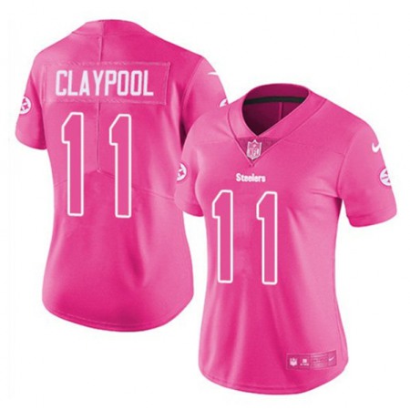 Youth Pittsburgh Steelers #11 Chase Claypool Pink Vapor Untouchable Limited Stitched Jersey