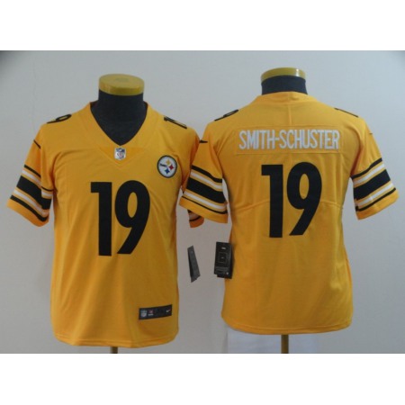 Youth Pittsburgh Steelers #19 JuJu Smith-Schuster 2019 Gold Inverted Legend Stitched NFL Jersey