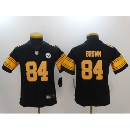 Youth Pittsburgh Steelers #84 Antonio Brown Black Limited Rush NFL Stitched Jersey