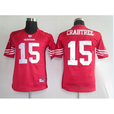 49ers #15 Michael Crabtree Red Stitched Youth NFL Jersey