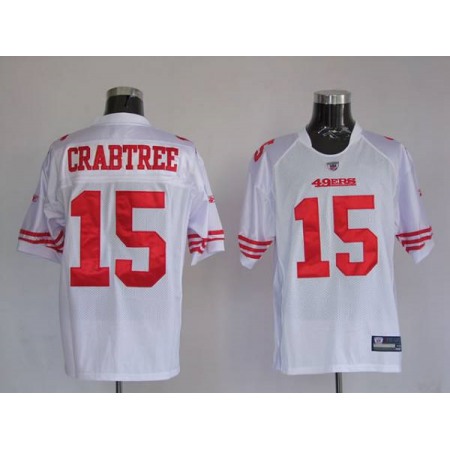 49ers #15 Michael Crabtree White Stitched Youth NFL Jersey