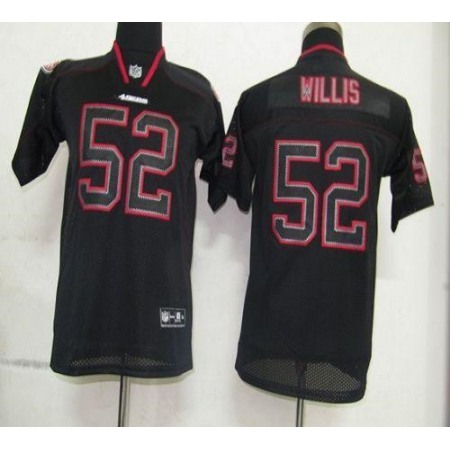 49ers #52 Patrick Willis Lights Out Black Stitched Youth NFL Jersey