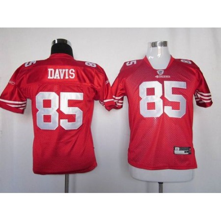 49ers #85 Vernon Davis Red Stitched Youth NFL Jersey