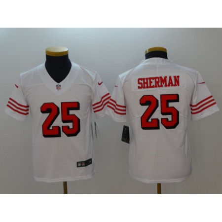 Youth NFL San Francisco 49ers #25 Richard Sherman White Vapor Untouchable Limited Stitched Jersey