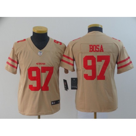 Youth NFL San Francisco 49ers #97 Nick Bosa Gold Inverted Legend Stitched NFL Jersey