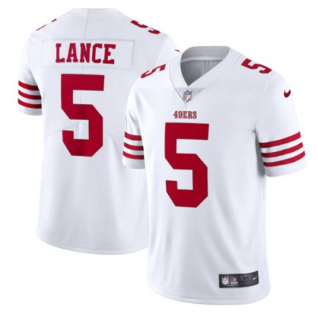 Youth San Francisco 49ers #5 Trey Lance 2022 New White Vapor Untouchable Stitched Jersey