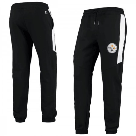 Men's Pittsburgh Steelers Starter Black/White Goal Post Fleece Pants