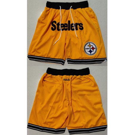 Men's Pittsburgh Steelers Gold Shorts (Run Small)