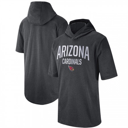 Men's Arizona Cardinals Heathered Charcoal Sideline Training Hoodie Performance T-Shirt