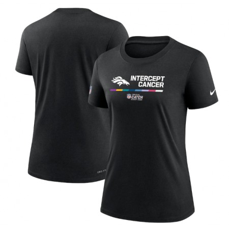 Women's Denver Broncos 2022 Black Crucial Catch Performance T-Shirt(Run Small)
